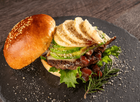 ピーチベーコンバーガー