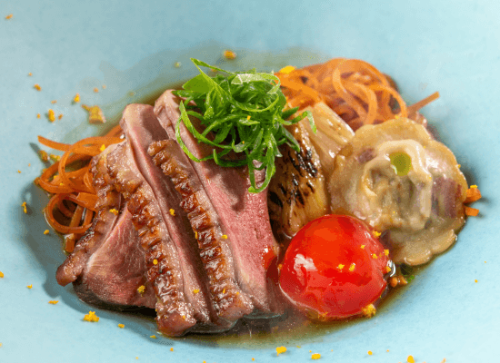 ポルチーニ薫る大阪河内鴨葱スープパスタ