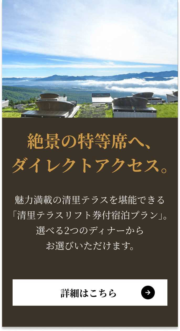 絶景の特等席へ、ダイレクトアクセス。