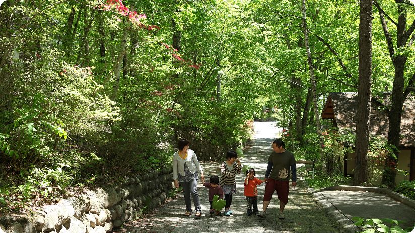 敷地内アクティビティで自然を満喫